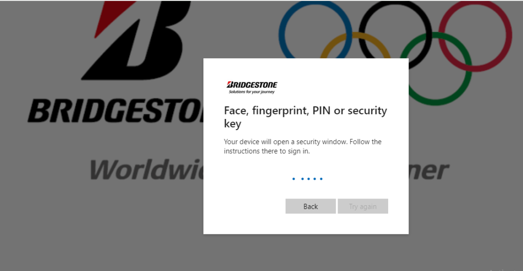 MyBridgestoneLogin With A Security Key
